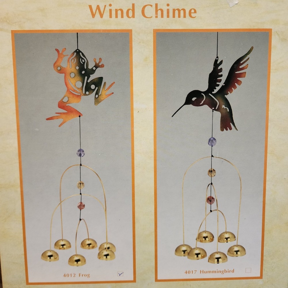 Wind Chime Cadona 90's Spring Frog Soft Bell Dings‎ With Gem Embellishments